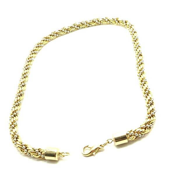 1980s Vintage Gold Rope and Silver Ball Chain Chunky Statement Necklace - Picture 4 of 9